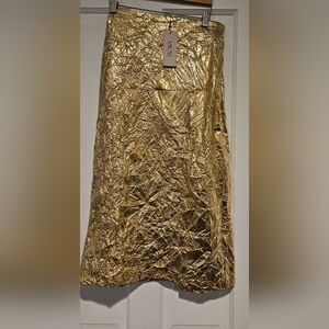 Lustrous Gold A-Line Skirt